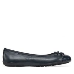 Baleriny Caprice. Niebieskie balerinki damskie Caprice, bez wzorów, bez obcasa, bez zapięcia. Za 219.99 zł.
