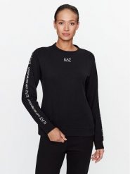 EA7 Emporio Armani Bluza 6RTM09 TJPLZ 0200 Czarny Regular Fit. Czarne bluzy damskie EA7 Emporio Armani, m, bez wzorów, z bawełny, bez ramiączek, bez kaptura. Za 769.99 zł.