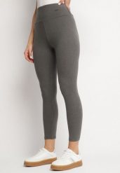 Ciemnoszare Legginsy z Wysokim Stanem Ozdobione Aplikacją Batira. Szare legginsy damskie Born2be, z aplikacjami, z jeansu. Za 29.99 zł.