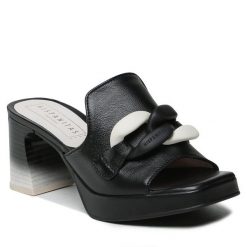 Klapki Hispanitas. Czarne klapki damskie Hispanitas, bez wzorów, bez obcasa, bez zapięcia. Za 339.99 zł.