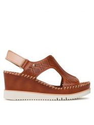Pikolinos Sandały W3Z-1775C1 Brązowy. Brązowe sandały damskie Pikolinos, bez wzorów, ze skóry, bez obcasa, na koturnie, bez zapięcia. Za 349.99 zł.