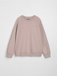 Bluza crewneck - beżowy. Brązowe bluzy damskie Sinsay, l, bez wzorów, bez ramiączek, bez kaptura. Za 35.99 zł.