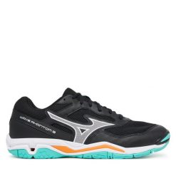 Buty halowe Mizuno. Czarne buty sportowe męskie Mizuno, bez wzorów, bez zapięcia, mizuno wave. Za 389.99 zł.