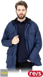 Kurtka męska Reis Męska kurtka ochronna zamek rzep napy stójka kaptur chowany ocieplana tkanina Oxford 200D powlekana poliuretanem podszewka polar cor. Brązowe kurtki męskie Reis, m, bez wzorów, z polaru, bez kaptura. Za 97.10 zł.