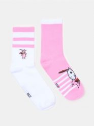 Skarpetki z nadrukiem Courage the Cowardly Dog 2 pack - wielobarwny. Skarpetki damskie Sinsay, bez wzorów. Za 12.99 zł.