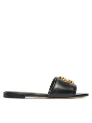 Tory Burch Klapki Eleanor Slide 88744 Czarny. Czarne klapki damskie Tory Burch, bez wzorów, ze skóry, bez obcasa, bez zapięcia. Za 979.99 zł.