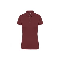 Damska koszulka polo z dżerseju Kariban. Brązowe bluzki damskie KARIBAN, bez wzorów, z dżerseju, eleganckie, bez kołnierzyka, bez ramiączek. Za 118.00 zł.