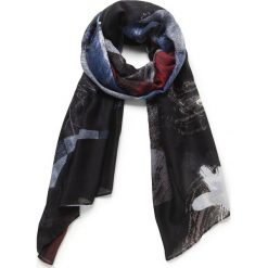 Desigual Roots Szalik Czarny Wielokolorowy. Czarne szaliki damskie Desigual, bez wzorów, z materiału. Za 171.95 zł.