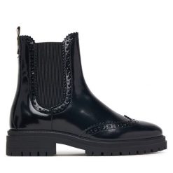 Sztyblety Barbour. Czarne botki damskie Barbour, bez wzorów, bez obcasa, na płaskiej podeszwie, bez zapięcia. Za 879.99 zł.