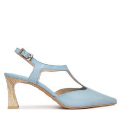 Czółenka Hispanitas. Niebieskie czółenka damskie Hispanitas, bez wzorów, bez obcasa, bez zapięcia. Za 659.99 zł.