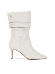 Nine West Botki WFA2786-1 Biały. Białe botki damskie Nine West, bez wzorów, ze skóry, bez obcasa, na szpilce, bez zapięcia. Za 299.99 zł.