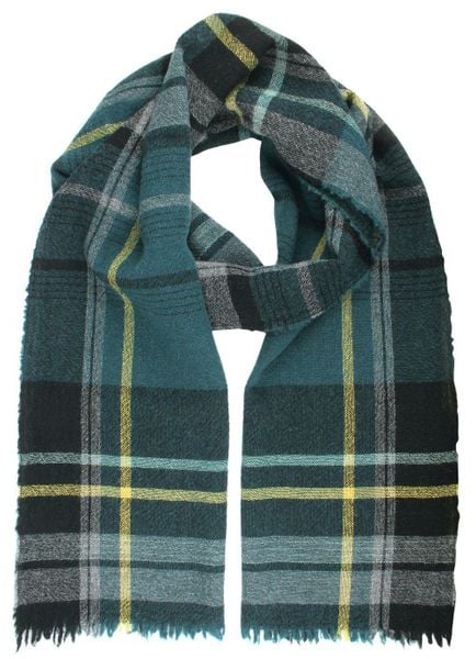 Wełniany Szalik Męski - V. Fraas - Odcienie Zieleni w Kratę. Zielone szaliki męskie V. Fraas, bez wzorów, z materiału. Za 129.00 zł.