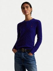 Polo Ralph Lauren Sweter 211971865012 Granatowy Slim Fit. Niebieskie swetry nierozpinane damskie Polo Ralph Lauren, xs, bez wzorów, z wełny, bez kołnierzyka, bez ramiączek. Za 929.99 zł.