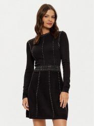 Morgan Sukienka koktajlowa 242-RMCLOU Czarny Slim Fit. Czarne sukienki damskie Morgan, xs, bez wzorów, z wiskozy, wizytowe, bez kołnierzyka, bez ramiączek. Za 249.99 zł.