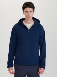 4F Kurtka softshell wiatroodporna membrana 5000 męska - granatowa XXL. Niebieskie kurtki męskie 4F, m, bez wzorów, z dzianiny, z kapturem, windstopper. W wyprzedaży za 199.99 zł.