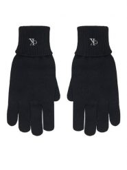 Calvin Klein Rękawiczki Damskie LV14D8019G Czarny. Czarne rękawiczki damskie Calvin Klein, bez wzorów, z dzianiny. Za 199.99 zł.