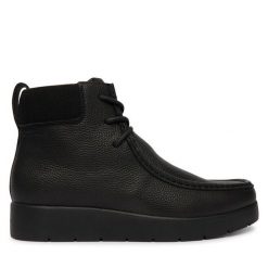 Trzewiki Calvin Klein. Czarne botki męskie Calvin Klein, bez wzorów, bez obcasa, bez zapięcia. Za 699.99 zł.