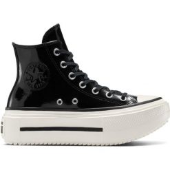 Adidasy Converse Chuck Taylor All Star Lift Double Stack, Dla obu płci. Czarne obuwie sportowe damskie Converse, bez wzorów, ze skóry ekologicznej, bez zapięcia. Za 690.00 zł.