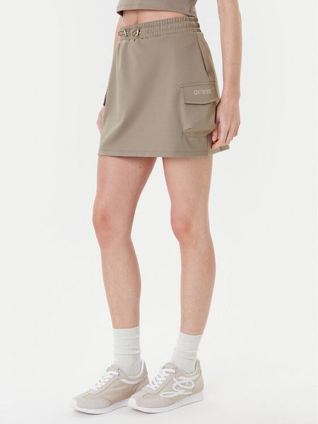 Guess Spódnica mini V5YD04 KCX42 Zielony Regular Fit. Zielone spódnice damskie Guess, m, z aplikacjami, z syntetyku, mini. Za 189.99 zł.