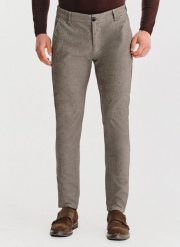 PAKO LORENTE - Brązowe spodnie chino. Brązowe eleganckie spodnie męskie Pako Lorente, bez wzorów, z bawełny. Za 359.99 zł.