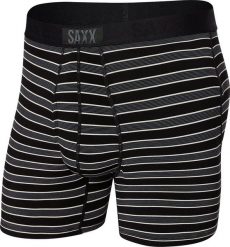 SAXX Bokserki męskie SAXX Ultra Super Soft paski - czarne XL. Czarne bokserki męskie Saxx, bez wzorów. Za 110.49 zł.