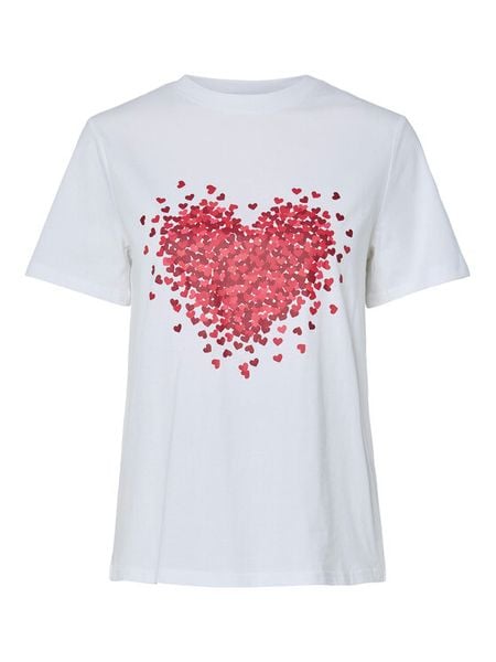 Pieces T-Shirt Maria 17155082 Biały Relaxed Fit. Białe t-shirty damskie Pieces, s, bez wzorów, z bawełny, bez kołnierzyka, bez ramiączek. Za 49.99 zł.