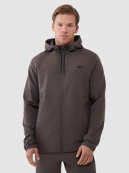 4F Bluza treningowa regular szybkoschnąca męska - brązowa XXL. Brązowe bluzy sportowe męskie 4F, m, bez wzorów, z dzianiny, z kapturem, na fitness i siłownię. W wyprzedaży za 229.99 zł.
