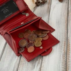 Paolo Peruzzi Portfel damski skórzany klasyczny czerwony ze skóry licowej AL-05-RD. Czerwone portfele damskie Paolo Peruzzi, ze skóry. Za 110.43 zł.