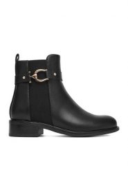 DeeZee Botki HX20207-291 Czarny. Czarne botki damskie DeeZee, bez wzorów, z materiału, bez obcasa, na płaskiej podeszwie, bez zapięcia. Za 179.99 zł.