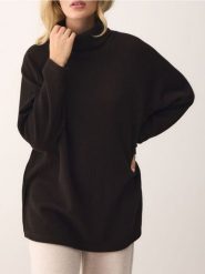 Długa bluza z golfem - ciemnobrązowy. Brązowe bluzy damskie Reserved, l, bez wzorów, z dzianiny, bez ramiączek, bez kaptura. Za 119.99 zł.