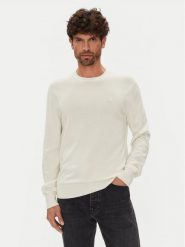 Calvin Klein Sweter LV040BM343 Écru Regular Fit. Swetry męskie Calvin Klein, l, bez wzorów, z bawełny, bez kołnierzyka, bez ramiączek. Za 369.99 zł.