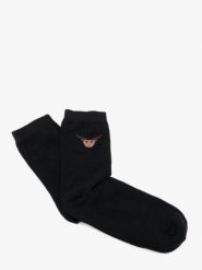 Świąteczne skarpety unisex. Czarne skarpetki damskie Ryłko, bez wzorów, z bawełny. W wyprzedaży za 22.49 zł.