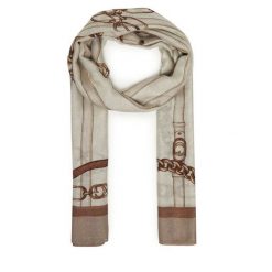 Szal Guess. Brązowe szaliki damskie Guess, z aplikacjami. Za 199.99 zł.