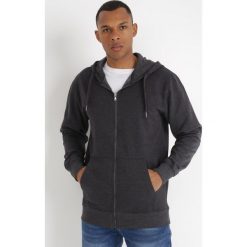 Ciemnoszara Bluza Atrion. Szare bluzy męskie Born2be, l, bez wzorów, z jeansu, z kapturem. Za 79.99 zł.