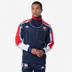 Bluza dresowa SM Caen Regroove 2024/25. Białe bluzy męskie Kappa, bez wzorów, z dresówki, sportowe, bez ramiączek, bez kaptura. W wyprzedaży za 213.00 zł.