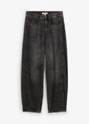 Jeansy o kroju balloon, mid waist, z bardzo miękkiego materiału. Szare jeansy damskie bonprix, bez wzorów, z jeansu. Za 149.99 zł.