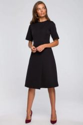 Sukienka elegancka trapezowa z asymetrycznym dołem czarna. Czarne sukienki damskie Stylove, do pracy, s, bez wzorów, z elastanu, biznesowe, z asymetrycznym kołnierzem, bez ramiączek, mini, asymetryczne. Za 289.00 zł.