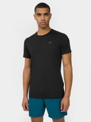 4F Koszulka treningowa regular szybkoschnąca męska 3XL. Czarne t-shirty męskie 4F, m, bez wzorów, z dzianiny, bez kołnierzyka, bez ramiączek. W wyprzedaży za 39.99 zł.