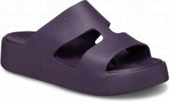 Klapki Dla Dorosłych Crocs Getaway Platform H-strap. Fioletowe klapki męskie Crocs, bez wzorów, z materiału, bez zapięcia. Za 139.99 zł.