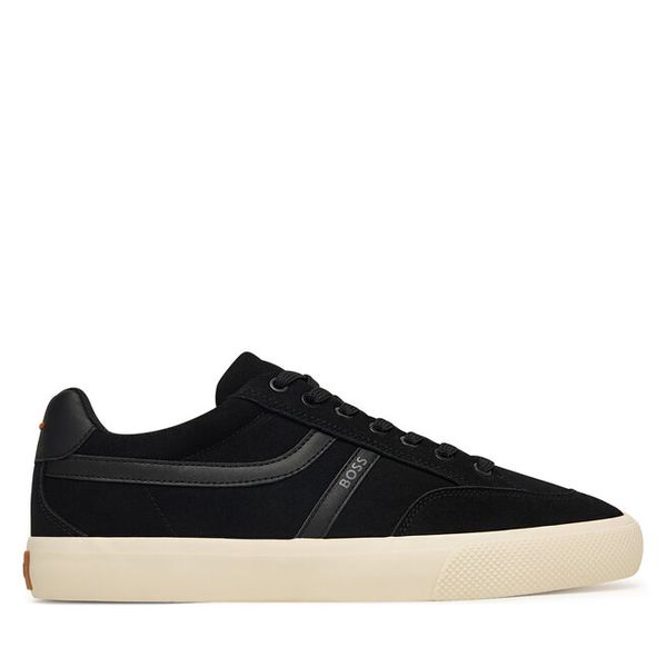 Tenisówki BOSS. Czarne trampki męskie Boss, bez wzorów, bez zapięcia. Za 629.99 zł.