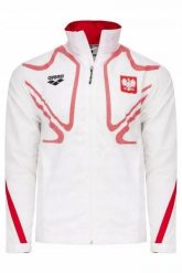 Kurtka Arena Polish Warm Up Jacket. Białe kurtki sportowe damskie ARENA, l, bez wzorów, z materiału, bez ramiączek, bez kaptura, na fitness i siłownię. Za 189.99 zł.