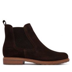 Sztyblety Tamaris. Brązowe botki damskie Tamaris, bez wzorów, bez obcasa, na płaskiej podeszwie, bez zapięcia. Za 474.99 zł.