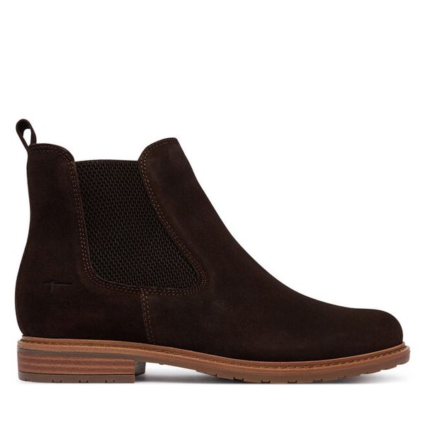 Sztyblety Tamaris. Brązowe botki damskie Tamaris, bez wzorów, bez obcasa, na płaskiej podeszwie, bez zapięcia. Za 474.99 zł.