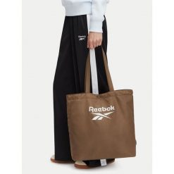 Torebka Reebok. Brązowe shopperki damskie Reebok, bez wzorów, bez dodatków. Za 69.99 zł.