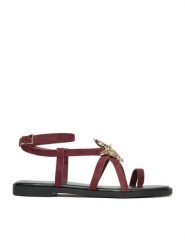 DeeZee Sandały CEO-YLD-F9678 Bordowy. Czerwone sandały damskie DeeZee, bez wzorów, z materiału, bez obcasa, na płaskiej podeszwie, bez zapięcia. Za 99.99 zł.