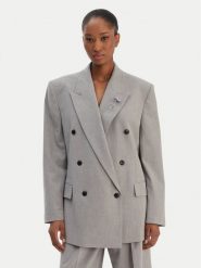 HUGO Marynarka Antegi 50554018 Szary Relaxed Fit. Szare marynarki i żakiety damskie Hugo, bez wzorów, z syntetyku, bez kołnierzyka, bez ramiączek. Za 1,549.00 zł.