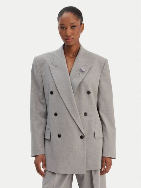 HUGO Marynarka Antegi 50554018 Szary Relaxed Fit. Szare marynarki i żakiety damskie Hugo, bez wzorów, z syntetyku, bez kołnierzyka, bez ramiączek. Za 1,549.00 zł.