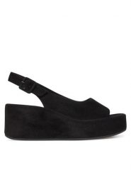 HÖGL Sandały Loulou 9-102512 Czarny. Czarne sandały damskie HÖGL, bez wzorów, ze skóry, bez obcasa, na koturnie, bez zapięcia. Za 699.99 zł.