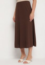 Ciemnobrązowa Klasyczna Spódnica Midi Rozkloszowana Verettia. Brązowe spódnice damskie Born2be, na co dzień, uniwersalny, z aplikacjami, eleganckie, midi, rozkloszowane. Za 49.99 zł.