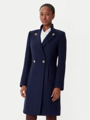 Rinascimento Płaszcz wełniany CFC0126218003 Granatowy Regular Fit. Niebieskie płaszcze damskie Rinascimento, na zimę, xl, bez wzorów, z syntetyku, bez kołnierzyka, bez kaptura. Za 769.99 zł.